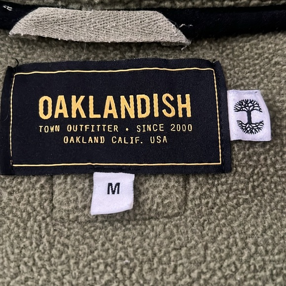 OAKLANDISH Fleece pullover size M green color - Picture 7 of 15